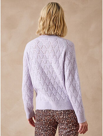 Pull col montant maille fantaisie