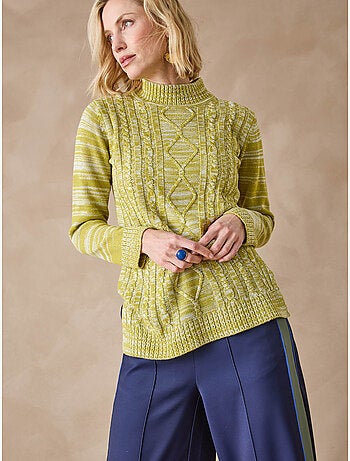 Pull col montant maille torsadée - DAXON