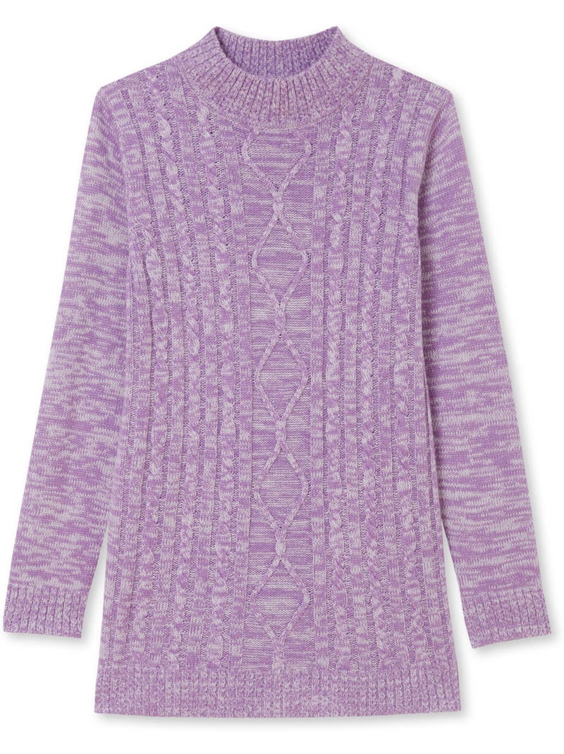 Pull col montant maille torsadée - DAXON Blanc Violet - Kiabi