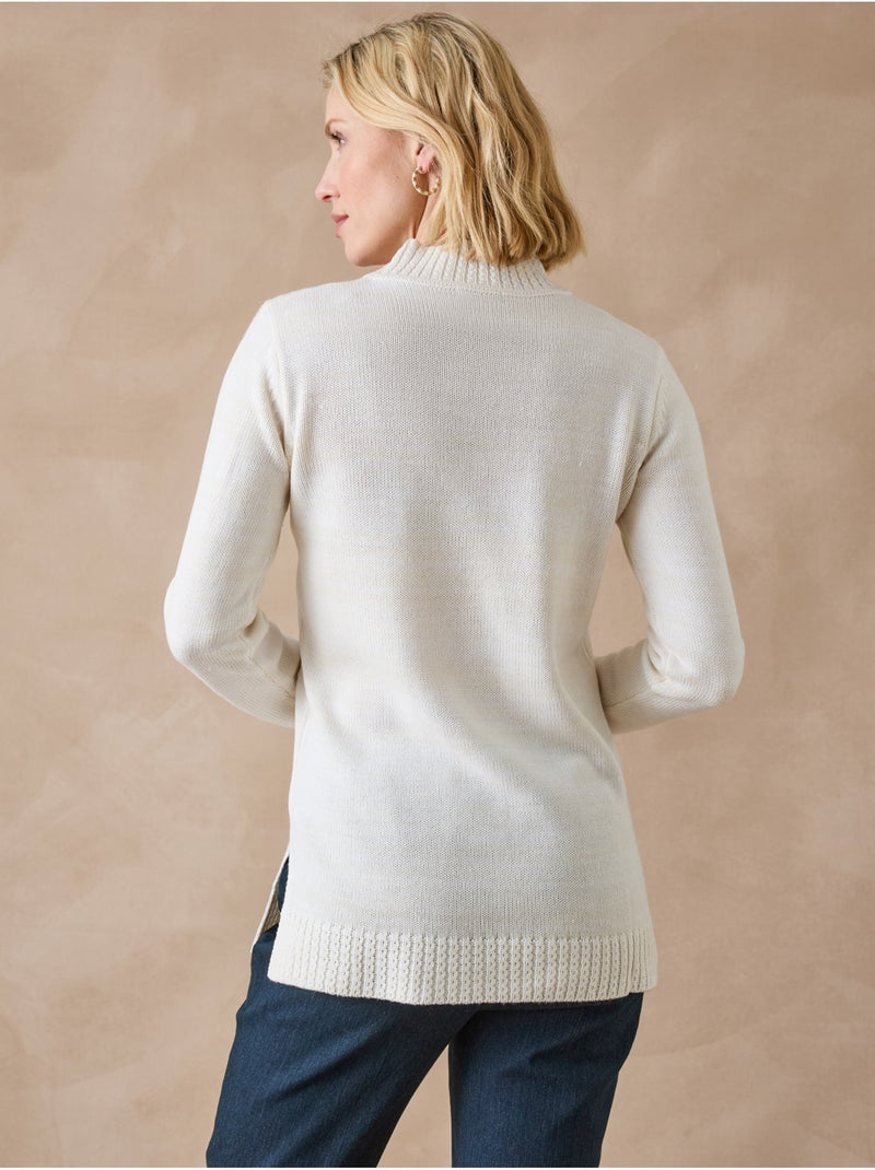 Pull col montant maille torsadée - DAXON Ecru - Kiabi