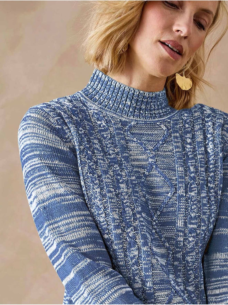 Pull col montant maille torsadée - DAXON Indigo - Kiabi