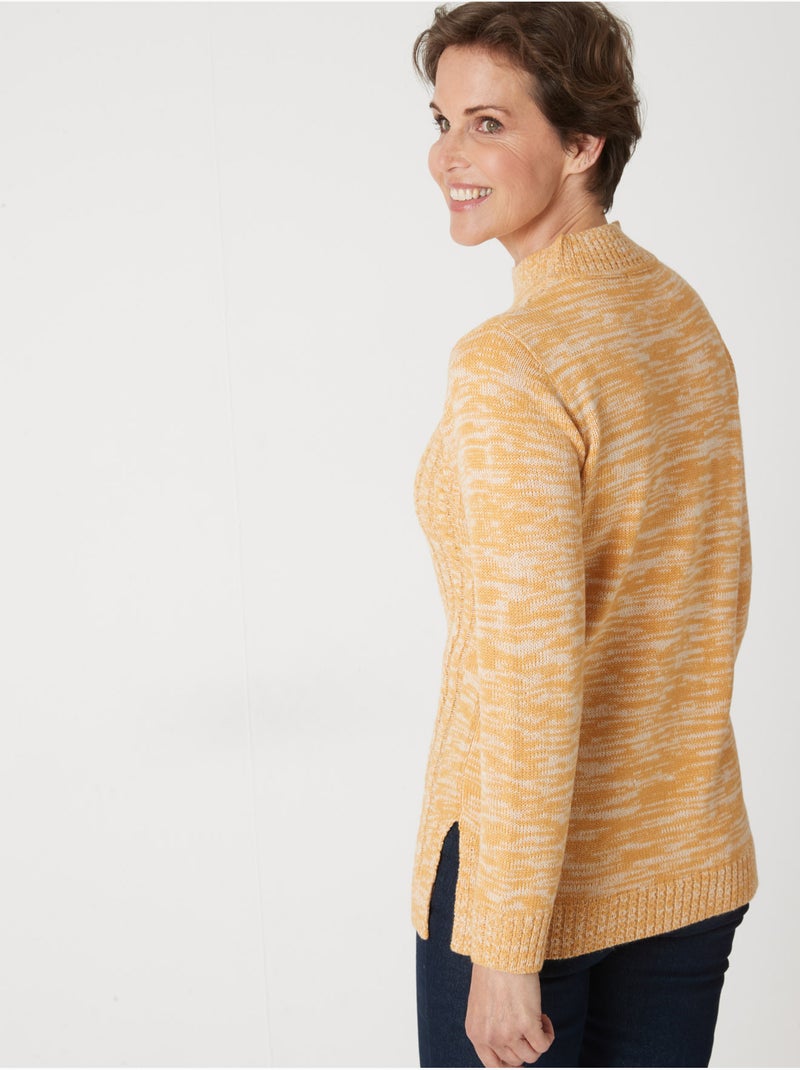 Pull col montant maille torsadée - DAXON Ocre - Kiabi