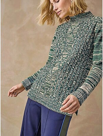 Pull col montant maille torsadée - DAXON