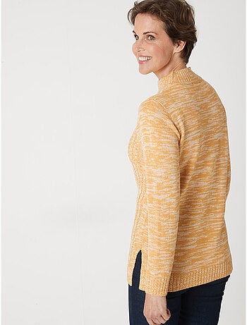 Pull col montant maille torsadée