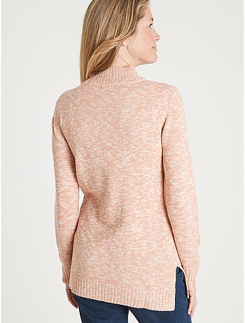 Pull col montant maille torsadée