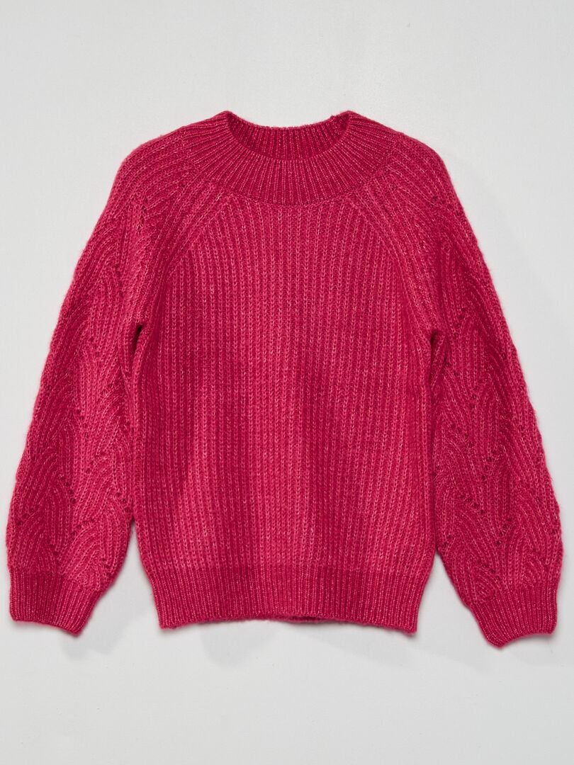 Pull Col Montant Manches Ajour Es Rose Kiabi