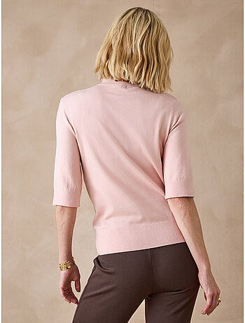 Pull col montant manches au coude