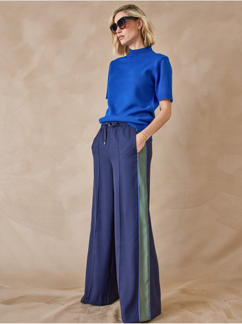 Pull col montant manches courtes - DAXON Bleu électrique - Kiabi