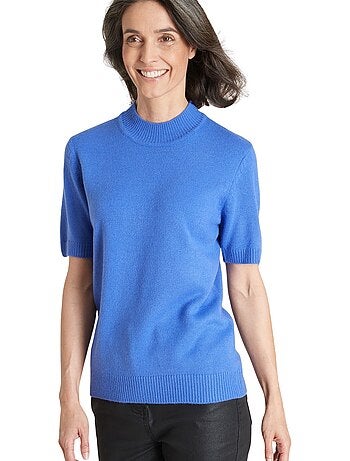 Pull col montant manches courtes