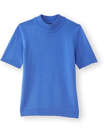 Pull col montant manches courtes