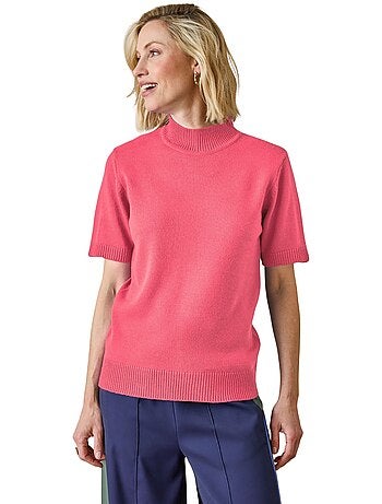 Pull col montant manches courtes