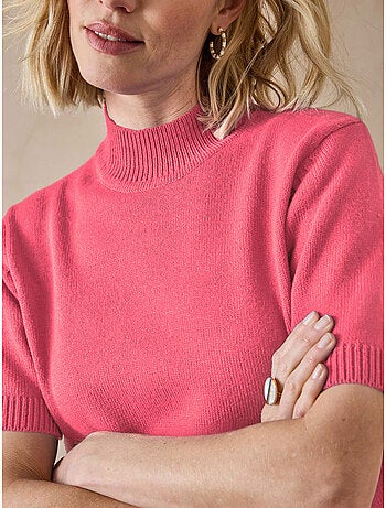 Pull col montant manches courtes