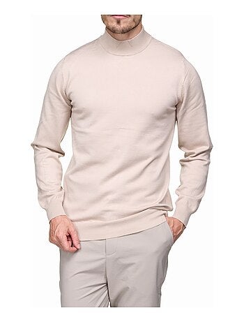 Pull col montant manches longues