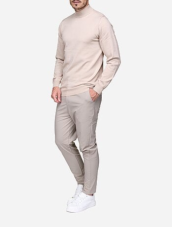 Pull col montant manches longues