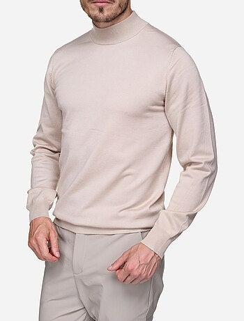 Pull col montant manches longues