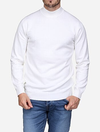 Pull col montant manches longues