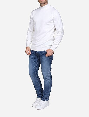 Pull col montant manches longues