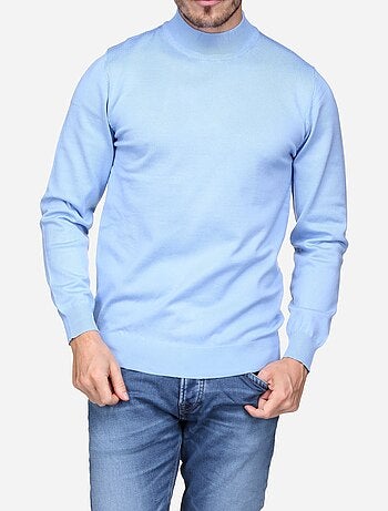 Pull col montant manches longues
