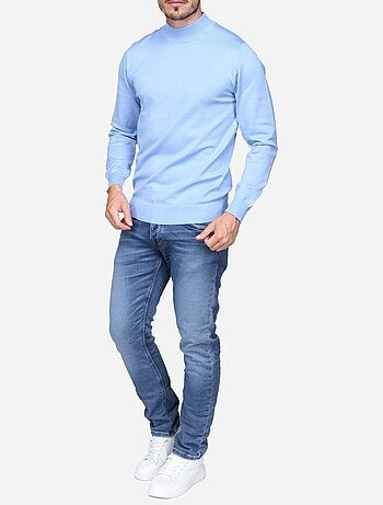 Pull col montant manches longues