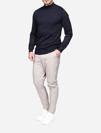 Pull col montant manches longues