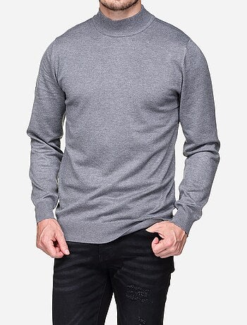 Pull col montant manches longues