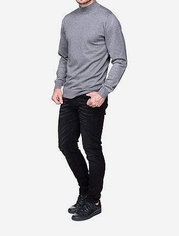 Pull col montant manches longues