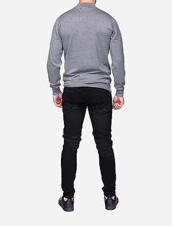Pull col montant manches longues