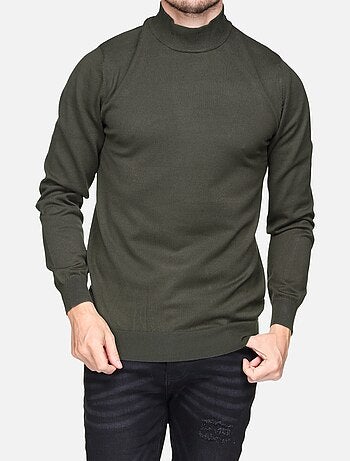 Pull col montant manches longues