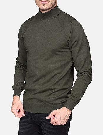 Pull col montant manches longues