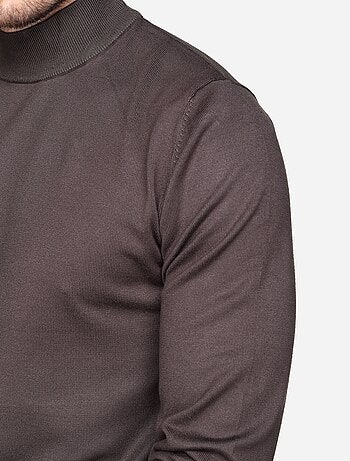Pull col montant manches longues