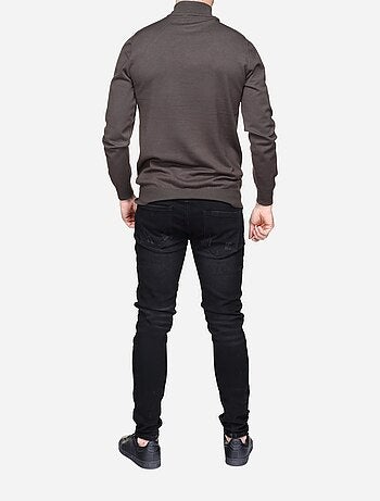 Pull col montant manches longues