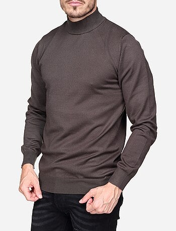 Pull col montant manches longues