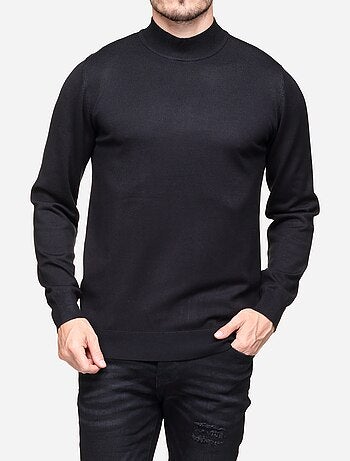 Pull col montant manches longues