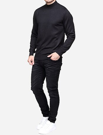 Pull col montant manches longues