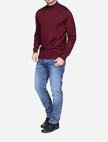 Pull col montant manches longues