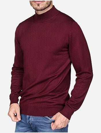 Pull col montant manches longues