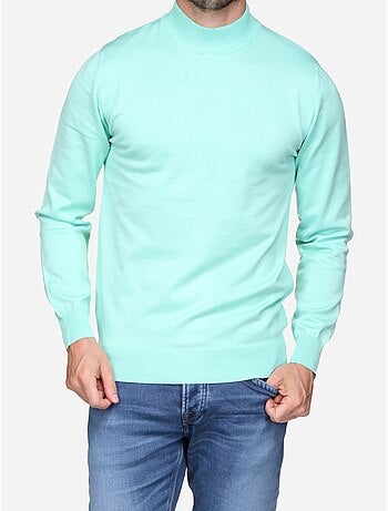 Pull col montant manches longues