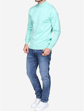 Pull col montant manches longues