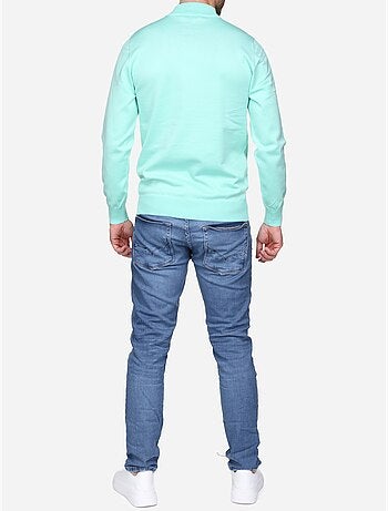 Pull col montant manches longues