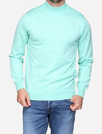 Pull col montant manches longues