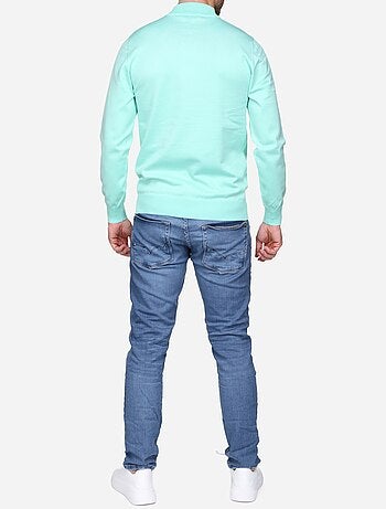 Pull col montant manches longues