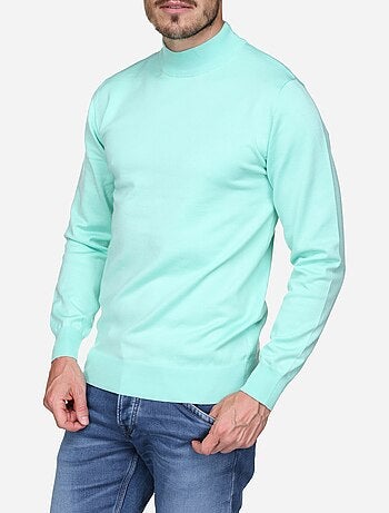 Pull col montant manches longues