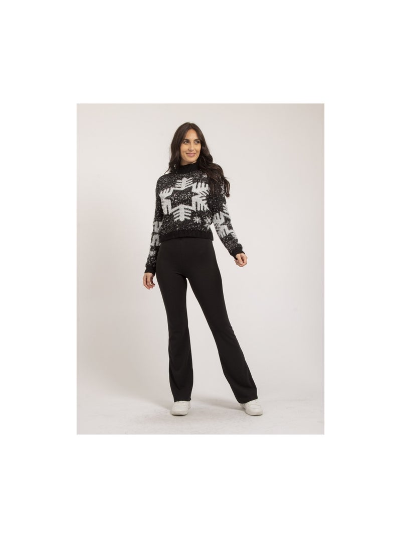 Pull col montant métallisé fantaisie KANA Noir - Kiabi