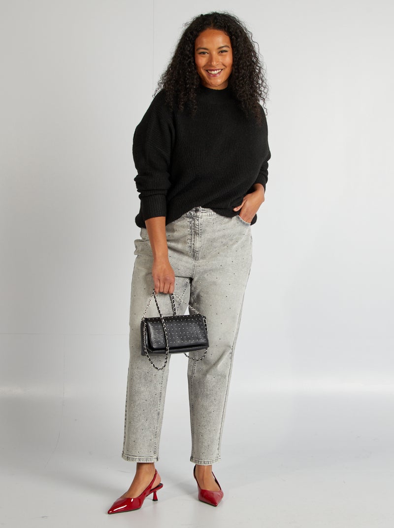 Pull col montant noir - Kiabi