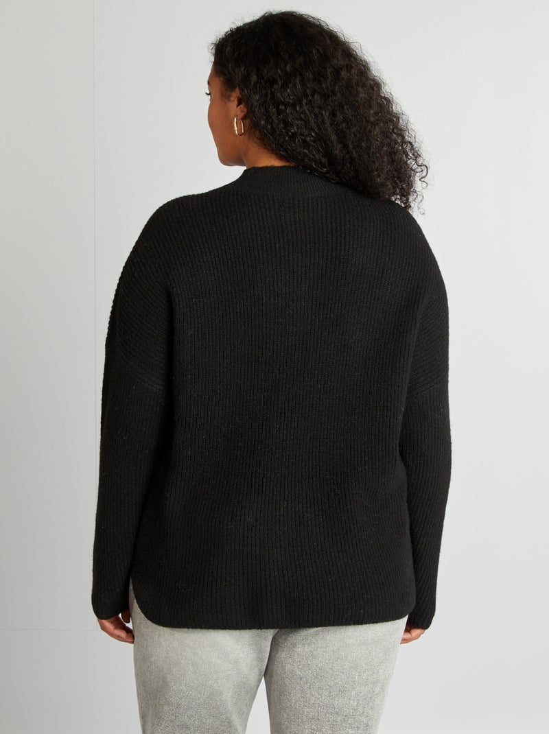 Pull col montant noir - Kiabi