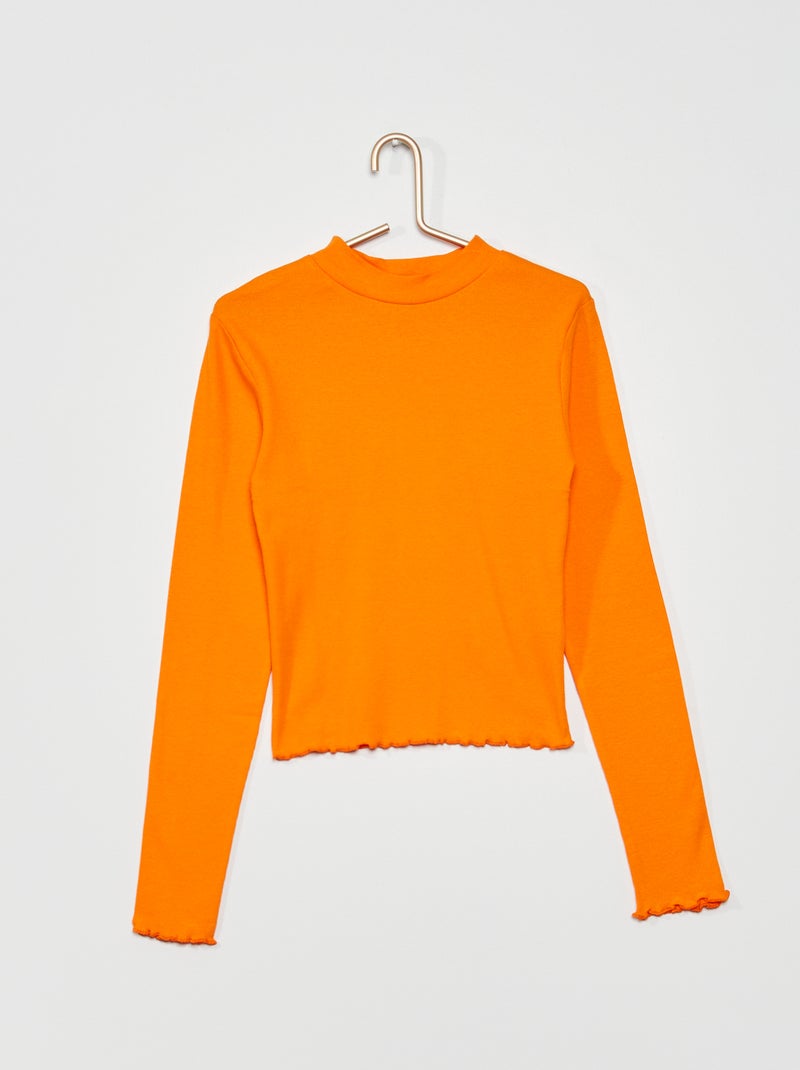 Pull col montant orange - Kiabi