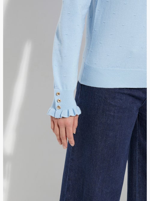 Pull col montant plissé maille plumetis - AFIBEL - Kiabi