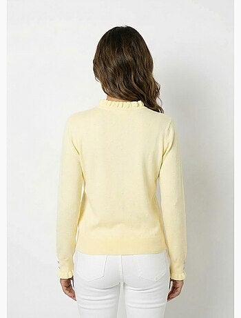 Pull col montant plissé maille plumetis - AFIBEL