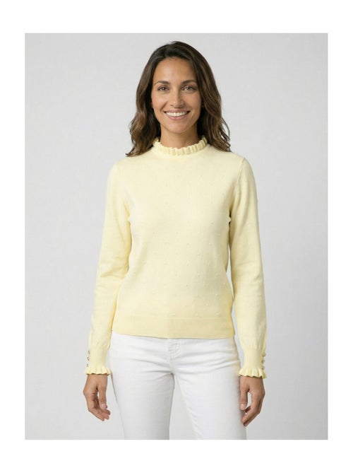Pull col montant plissé maille plumetis - AFIBEL - Kiabi
