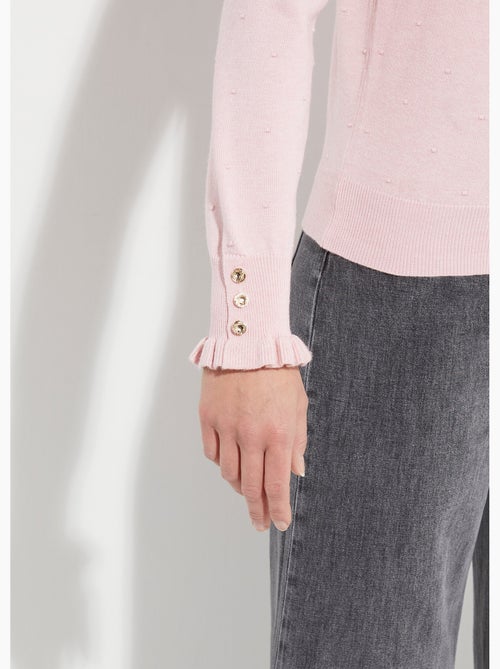 Pull col montant plissé maille plumetis - AFIBEL - Kiabi